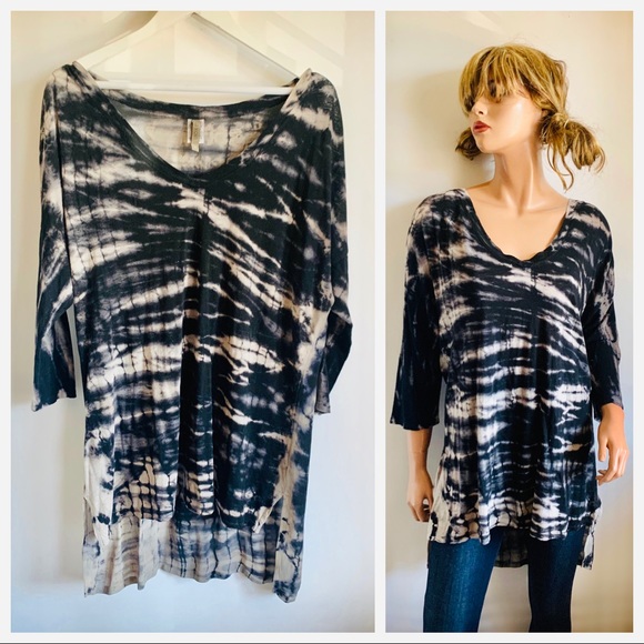 XCVI Hi Lo Tie Dye Boho Tunic Top - Picture 5 of 13